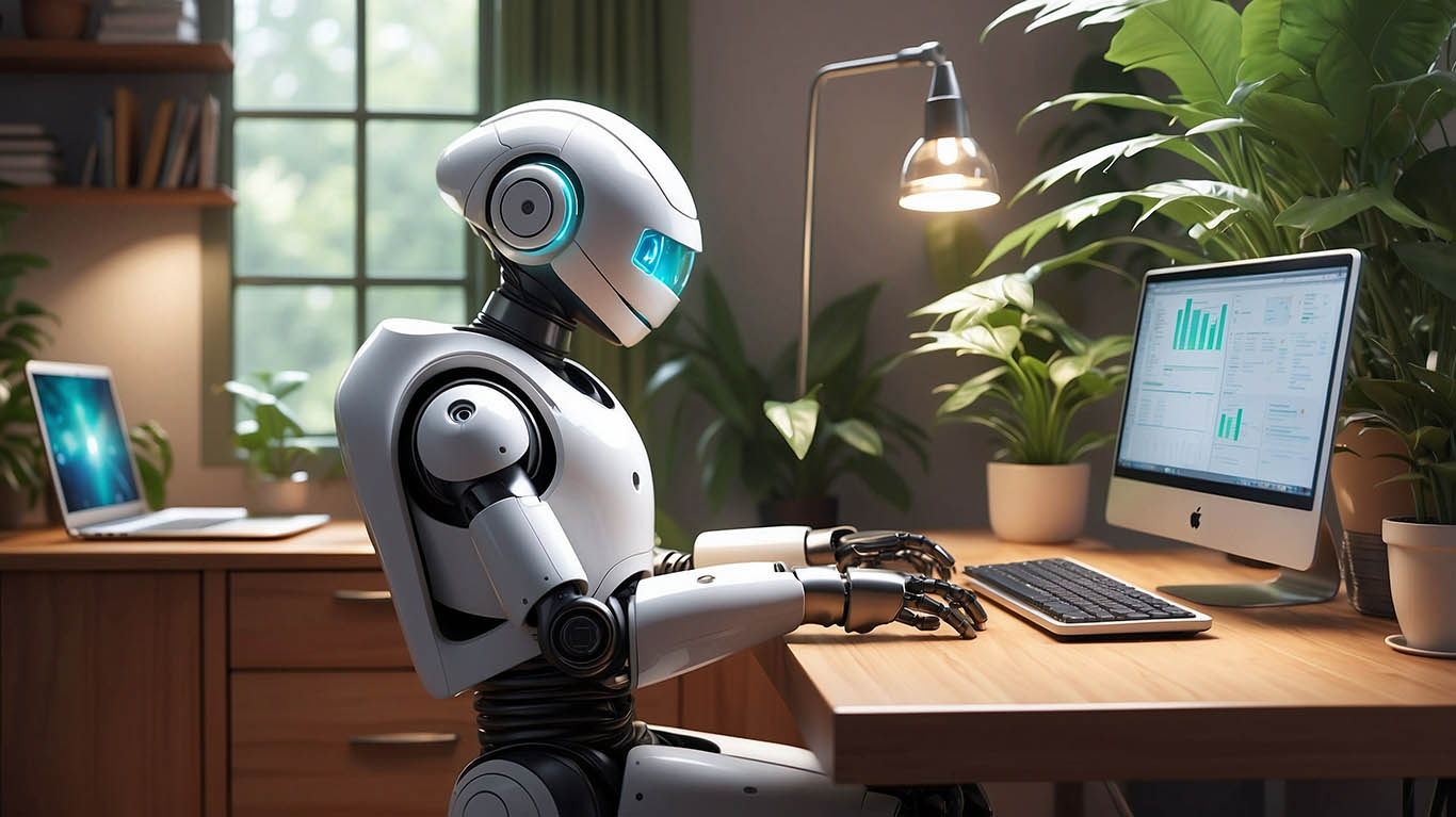A futuristic image showing AI and financial technology combined.